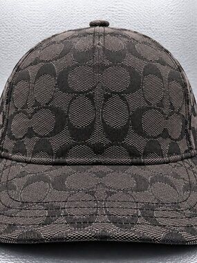 NWT Coach C6681 Metallic Signature Baseball Cap Black Gunmetal PAID $148